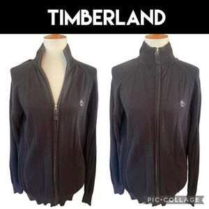 Timberland Mens Regular Fit Long Sleeve Black Full Zip Mock Collar 100% Cotton S